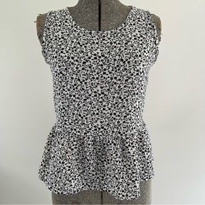 Floral Peplum Sleeveless Blouse